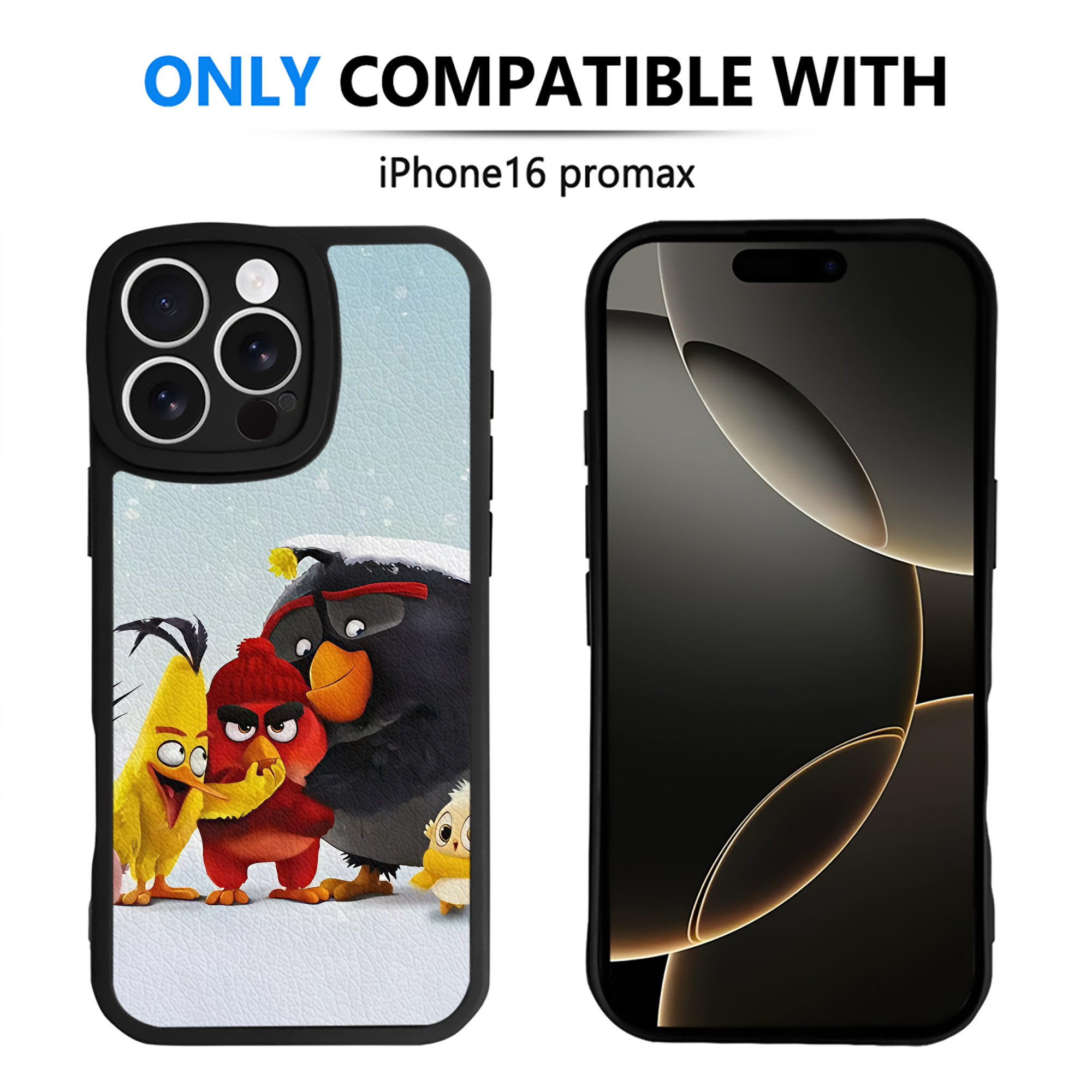 （画像用） Angry Birds アングリーバード 【iPhone 16シリーズ対応】シリコンスマホケース（レザー調） 材質：シリコン